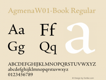 AgmenaW01-Book Regular Version 1.00 Font Sample