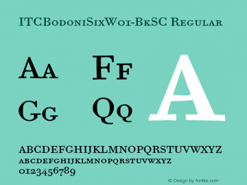 ITCBodoniSixW01-BkSC Regular Version 1.00 Font Sample