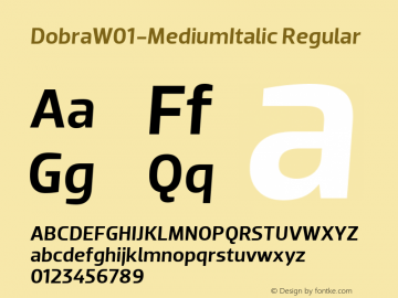 DobraW01-MediumItalic Regular Version 1.00 Font Sample