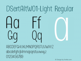 DSertAltW01-Light Regular Version 1.10 Font Sample