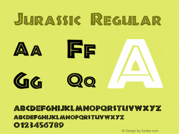 Jurassic Regular The IMSI MasterFonts Collection, tm 1995 IMSI图片样张