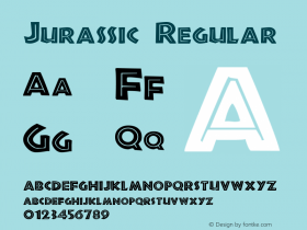 Jurassic Regular The IMSI MasterFonts Collection, tm 1995, 1996 IMSI (International Microcomputer Software Inc.) Font Sample