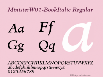 MinisterW01-BookItalic Regular Version 1.00图片样张