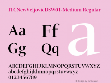 ITCNewVeljovicDSW01-Medium Regular Version 1.00 Font Sample