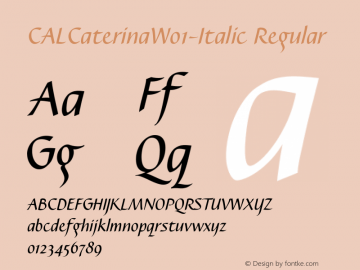 CALCaterinaW01-Italic Regular Version 1.1图片样张
