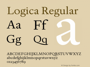 Logica Regular Version 1.000;PS 001.000;hotconv 1.0.88;makeotf.lib2.5.64775 Font Sample