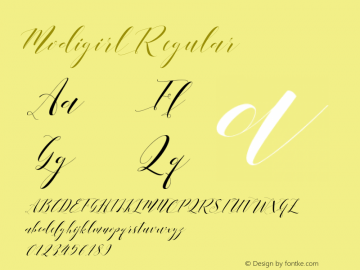 Modigirl Regular Version 2.000 Font Sample