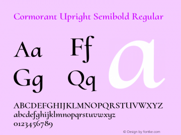 Cormorant Upright Semibold Regular Version 2.007图片样张