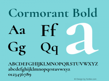 Cormorant Bold Version 2.007 Font Sample