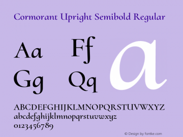 Cormorant Upright Semibold Regular Version 2.007图片样张