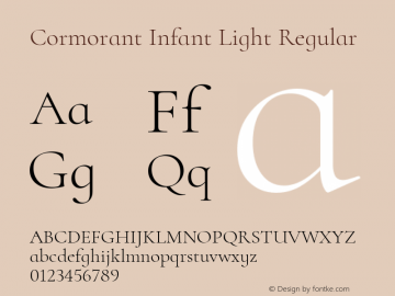 Cormorant Infant Light Regular Version 2.007 Font Sample