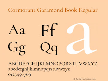 Cormorant Garamond Book Regular Version 2.007图片样张