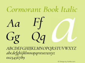 Cormorant Book Italic Version 2.007图片样张