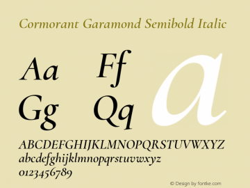 Cormorant Garamond Semibold Italic Version 2.007图片样张