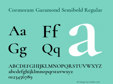 Cormorant Garamond Semibold Regular Version 2.007 Font Sample