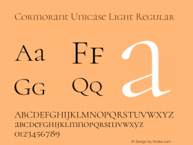 Cormorant Unicase Light Regular Version 2.007;PS 002.007;hotconv 1.0.88;makeotf.lib2.5.64775图片样张