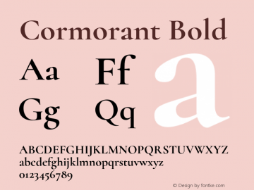 Cormorant Bold Version 2.007;PS 002.007;hotconv 1.0.88;makeotf.lib2.5.64775图片样张