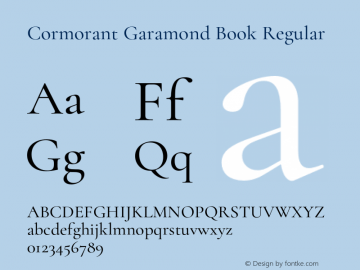 Cormorant Garamond Book Regular Version 2.007;PS 002.007;hotconv 1.0.88;makeotf.lib2.5.64775图片样张