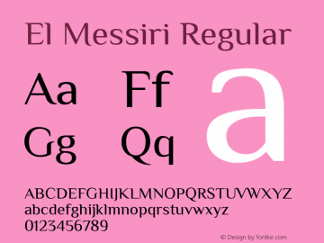 El Messiri Regular Version 2.006 Font Sample