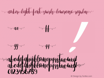 Amber Light Font swirls lowercase Regular Version 1.000图片样张