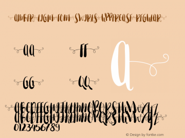 Amber Light Font swirls Uppercase Regular Version 1.000图片样张