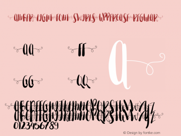 Amber Light Font swirls Uppercase Regular Version 1.000 Font Sample