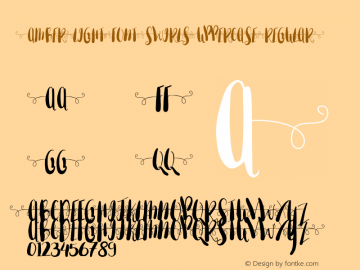 Amber Light Font swirls Uppercase Regular Version 1.000图片样张