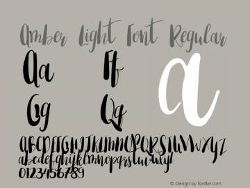 Amber Light Font Regular Version 1.000;PS 001.000;hotconv 1.0.88;makeotf.lib2.5.64775 Font Sample