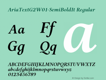 AriaTextG2W01-SemiBoldIt Regular Version 1.00图片样张