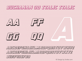 Buchanan 3D Italic Italic Version 2.0; 2016图片样张