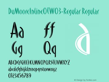 DuMooreInlineOTW03-Regular Regular Version 7.504 Font Sample