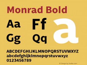 Monrad Bold Version 2.010;PS Version 2.0;hotconv 1.0.78;makeotf.lib2.5.61930图片样张