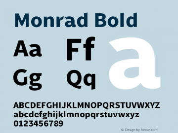 Monrad Bold Version 2.010;PS Version 2.0;hotconv 1.0.78;makeotf.lib2.5.61930 Font Sample