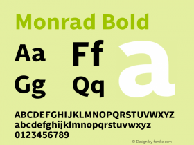 Monrad Bold Version 2.010;PS Version 2.0;hotconv 1.0.78;makeotf.lib2.5.61930 Font Sample