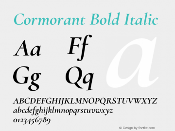 Cormorant Bold Italic Version 3.000图片样张