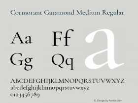 Cormorant Garamond Medium Regular Version 3.000 Font Sample