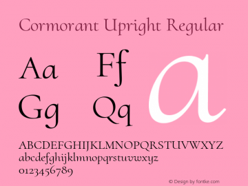 Cormorant Upright Regular Version 3.000 Font Sample