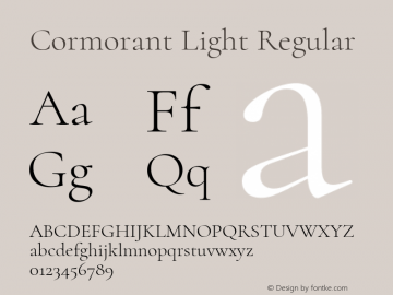 Cormorant Light Regular Version 3.000 Font Sample