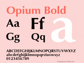 Opium Bold 1.0 Wed Mar 12 05:11:31 1980 Font Sample