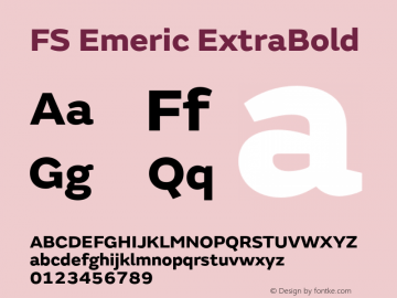 FS Emeric ExtraBold Version 1.000 Font Sample