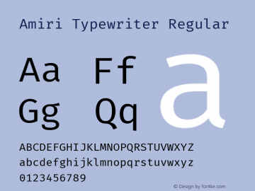 Amiri Typewriter Regular Version 1.1 ; ttfautohint (v1.5.10-5e6f)图片样张