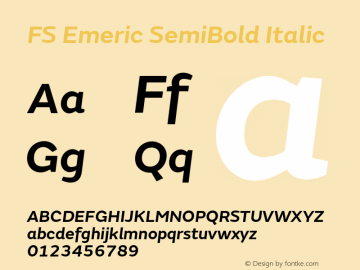 FS Emeric SemiBold Italic Version 1.000图片样张