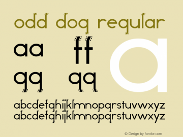 Odd Dog Regular Version 1.00 Font Sample