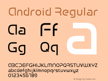 Android Regular Version 4.141 Font Sample