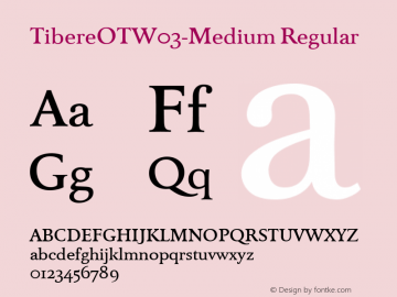 TibereOTW03-Medium Regular Version 7.504 Font Sample