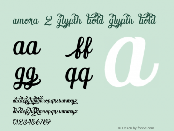 Amora 2 Glypth Bold Glypth Bold Version 1.000 Font Sample