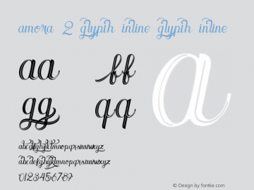 Amora 2 Glypth Inline Glypth Inline Version 1.000 Font Sample