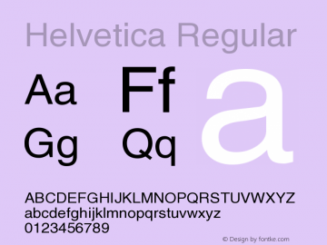Helvetica Regular OTF 1.0;PS 001.006;Core 116;AOCW 1.0 161图片样张