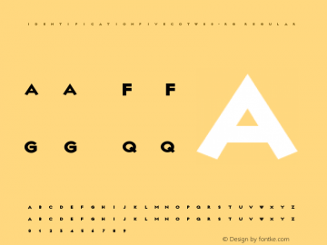 IdentificationFiveCOTW00-Rg Regular Version 7.504 Font Sample