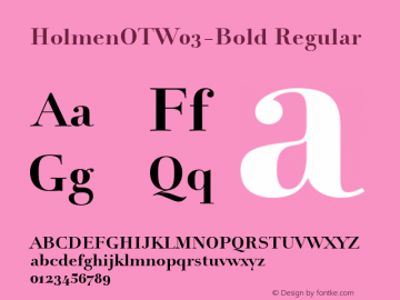 HolmenOTW03-Bold Regular Version 7.502 Font Sample